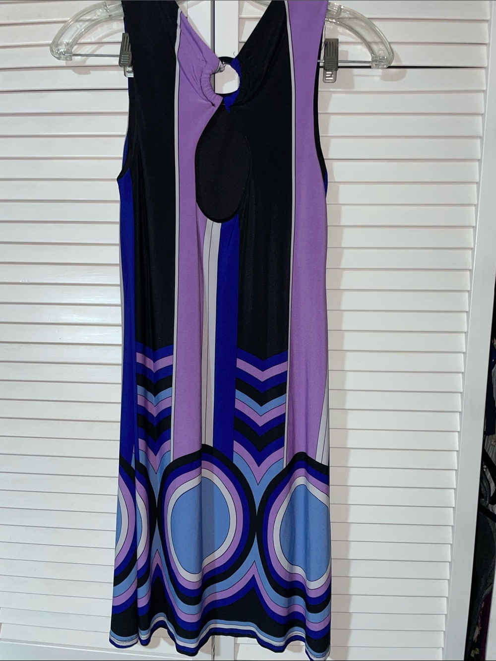 Sequin Hearts Purple, Blue & Black Geometric Midi Dress